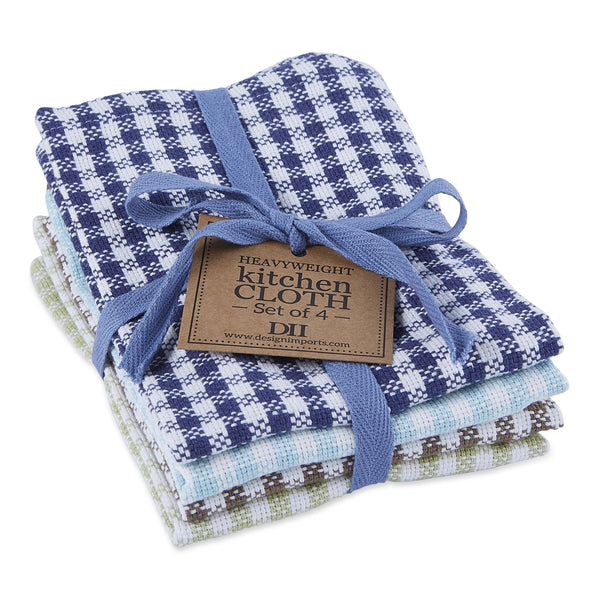 Lake Checks Heavyweight Dishcloth Set of 4 - DII Design Imports