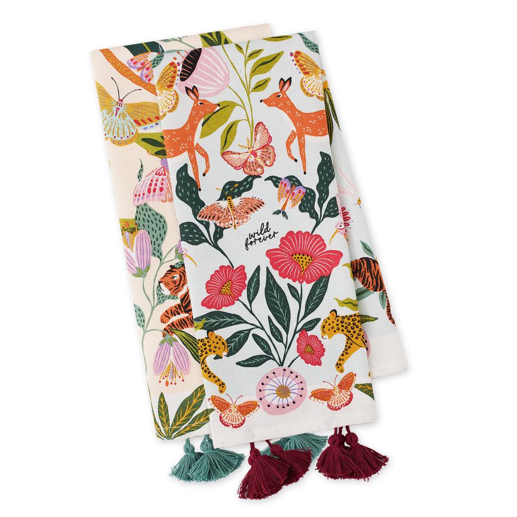 Bali Botanical Embellished Dishtowels Mixed Dozen