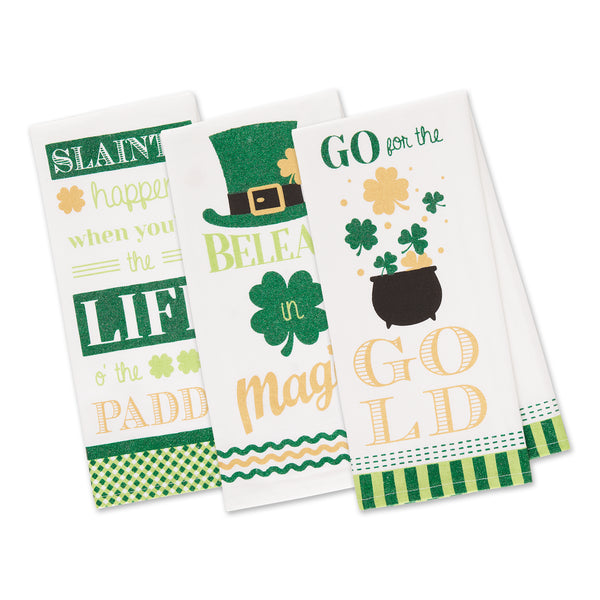 St Patricks Day Printed Dishtowels Mixed Dozen