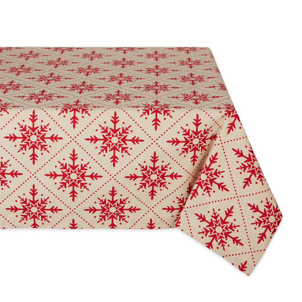 Scandinavian Snowflakes Printed Tablecloth - 52 X 52