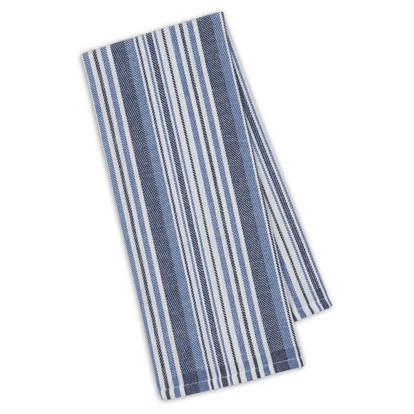 Marine Blue Herringbone Stripe Dishtowel - DII Design Imports