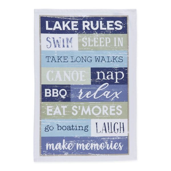 Lake Rules Printed Dishtowel - DII Design Imports
