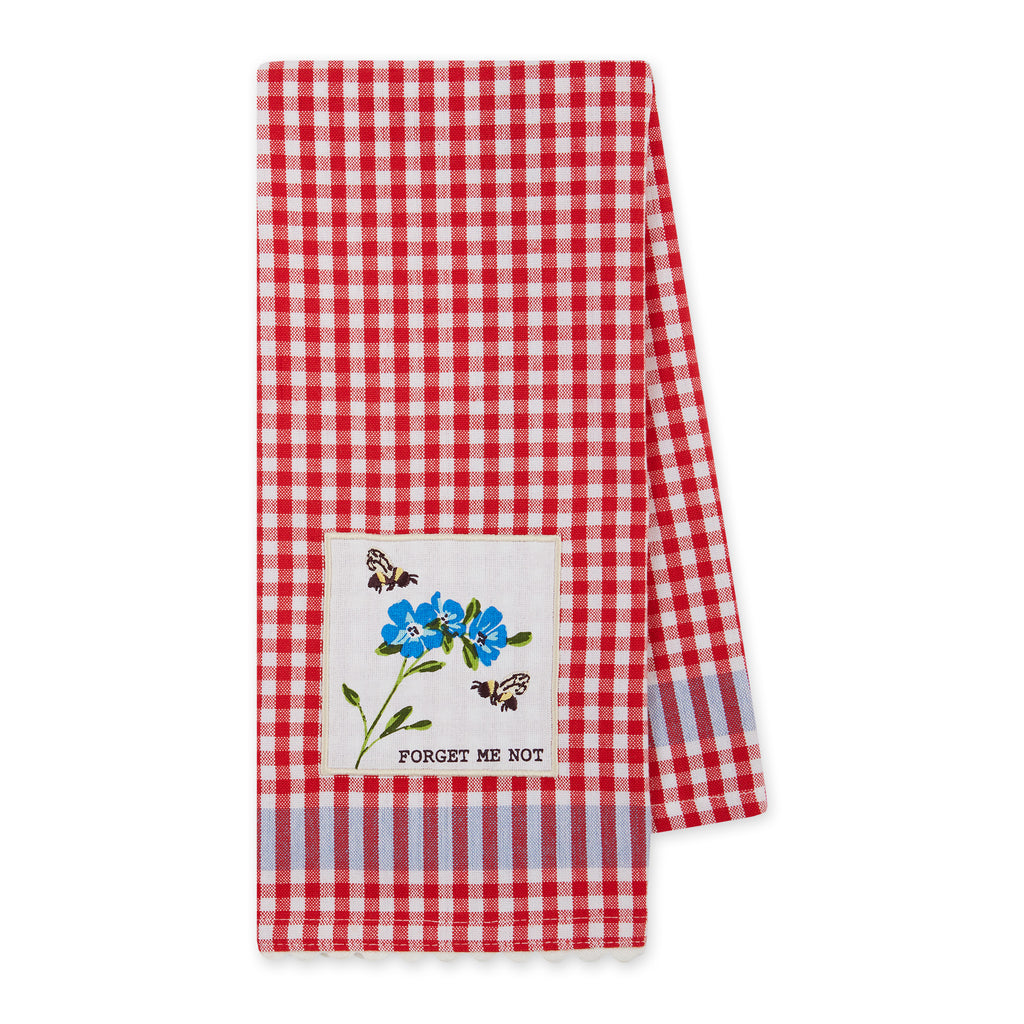 Forget Me Not Embellished Dishtowel