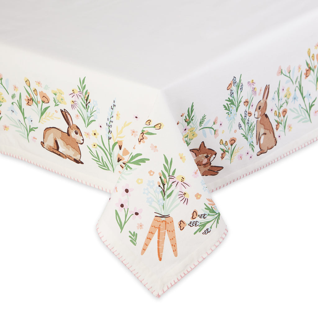 Spring Bunny Hop Printed Tablecloth -  52 x 52"