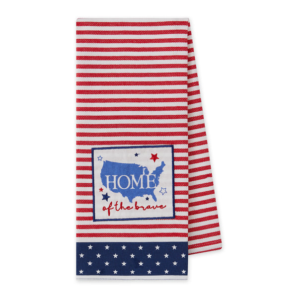 Home of the Brave Embellished Dishtowel