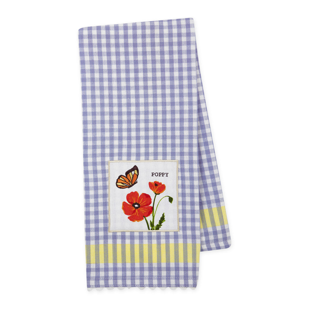 Poppy Embellished Dishtowel