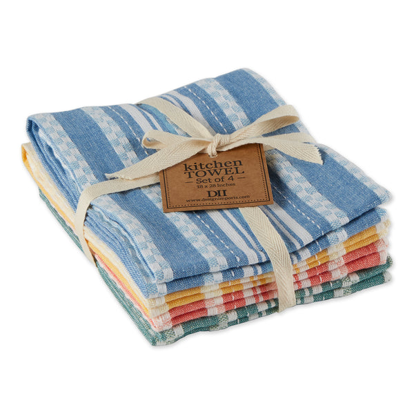 Paradise Dobby Stripes Dishtowel Set Of 4