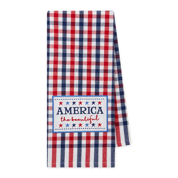 America the Beautiful Embellished Dishtowel
