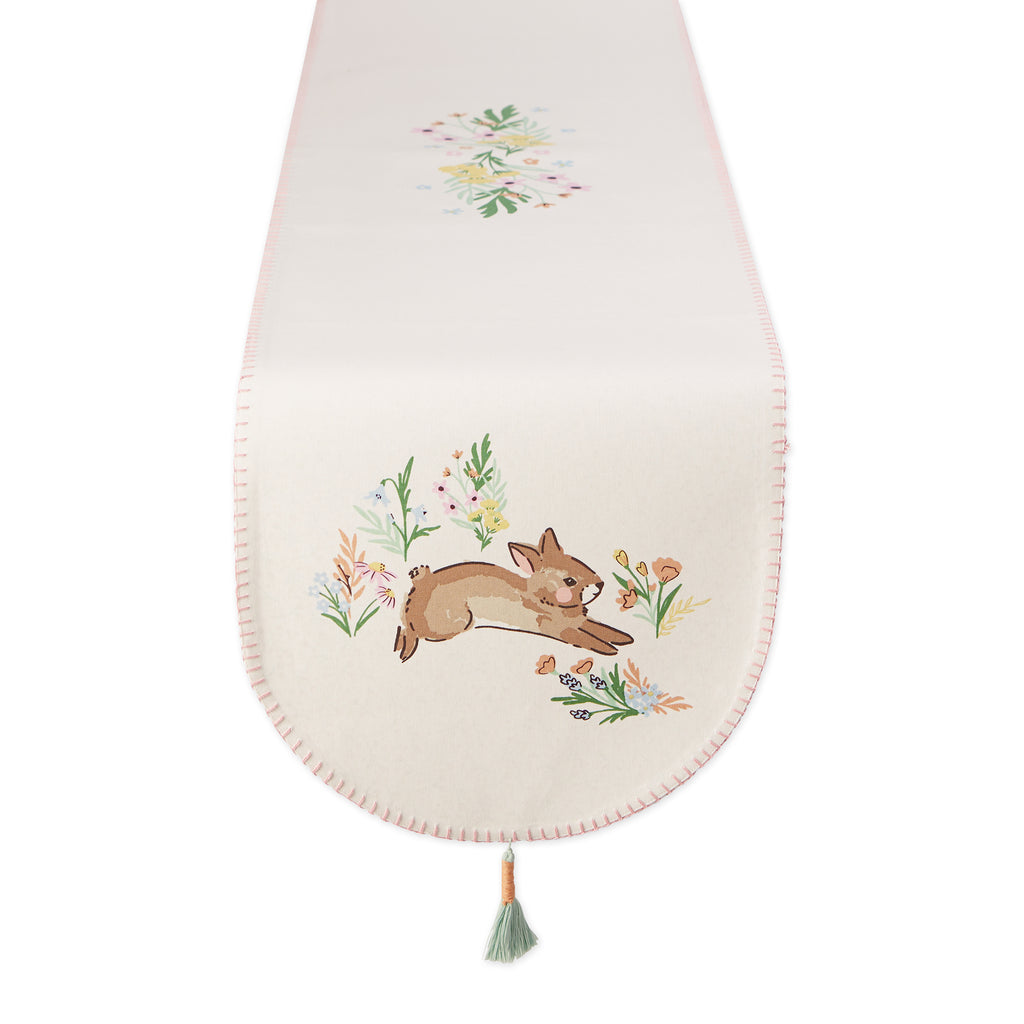 Spring Bunny Embellished Table Runner