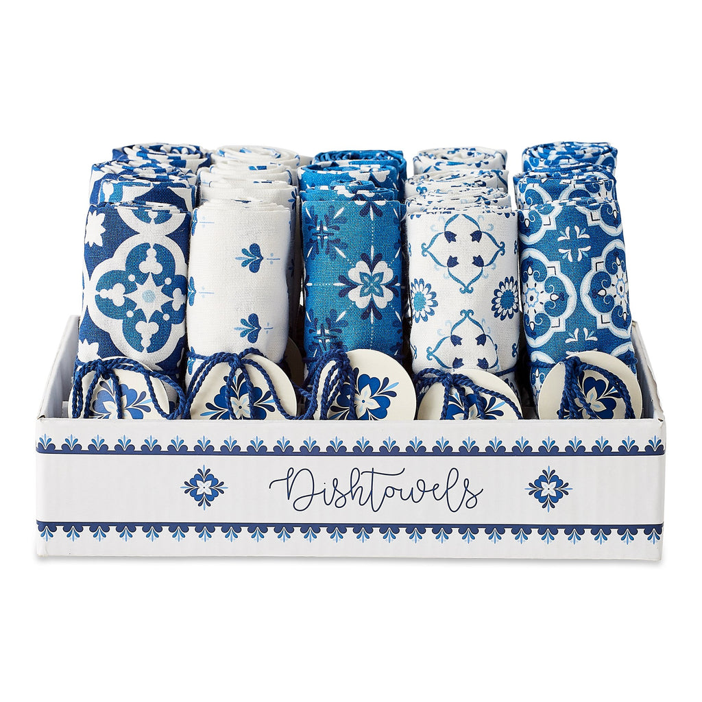 BLUE PATTERNS ASSORTED DISHTOWEL PDQ