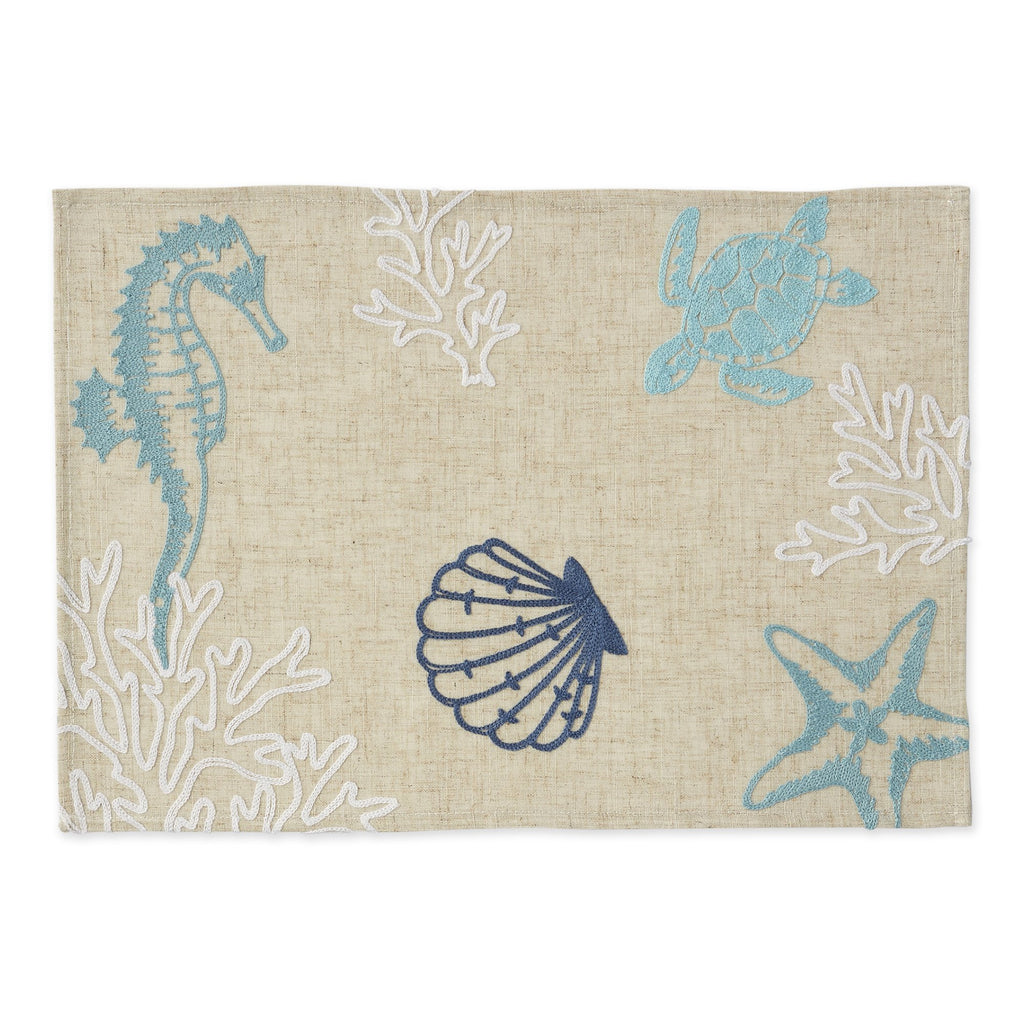 Seashore Embroidered Placemat - DII Design Imports