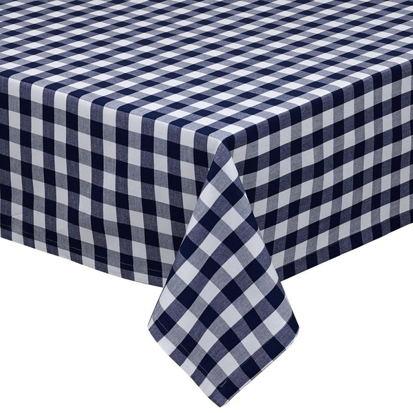 NAUTICAL CHECKERS 60 x 84 TABLECLOTH