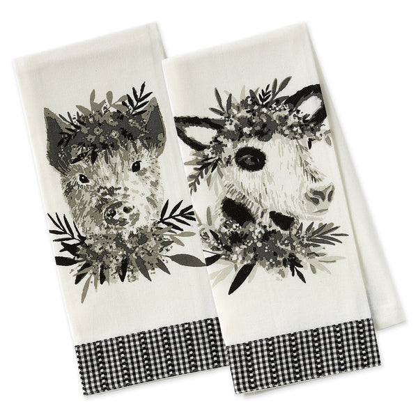 Barn Animals Embellished Dishtowels - DII Design Imports