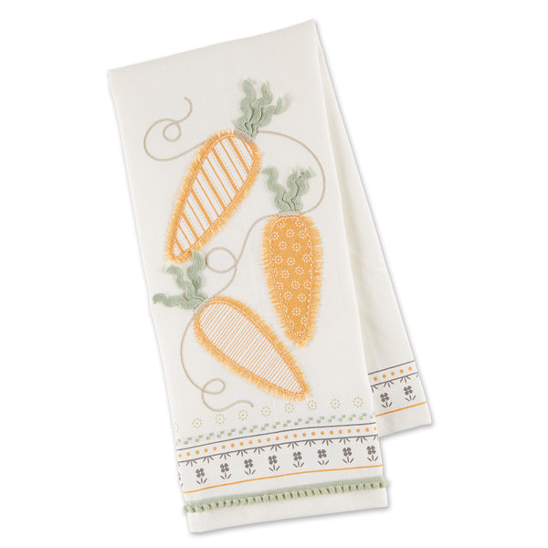 Carrot Garland Embellished Dishtowel