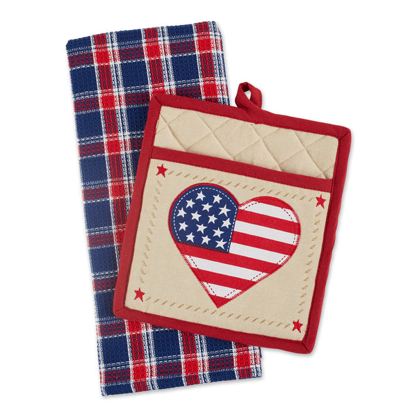 AMERICANA LOVE POTHOLDER GIFT SET