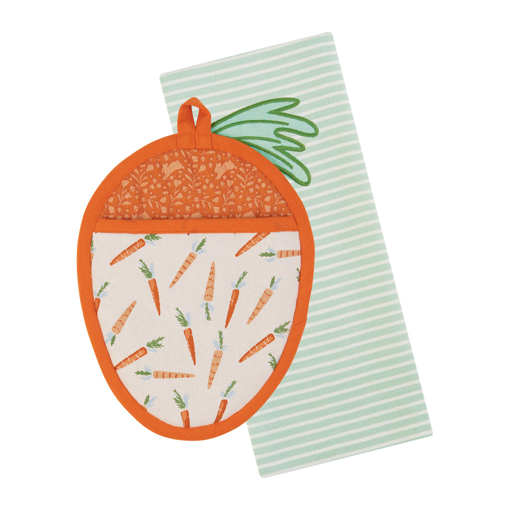 Garden Carrot Potholder Gift Set