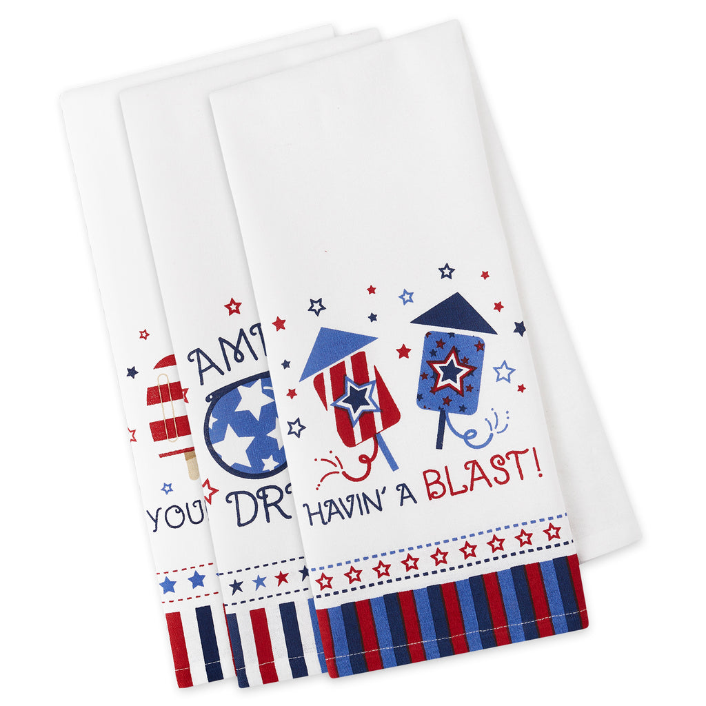American Dream Printed Dishtowels Mixed Dozen