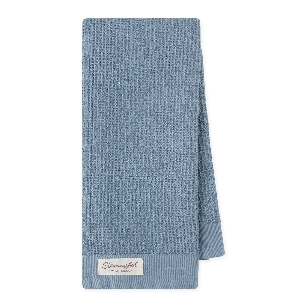 Dusty Blue Washed Waffle Dishtowel