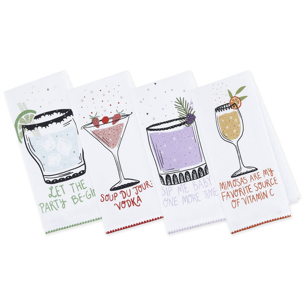 Sassy Cocktails Printed Dishtowels - DII Design Imports