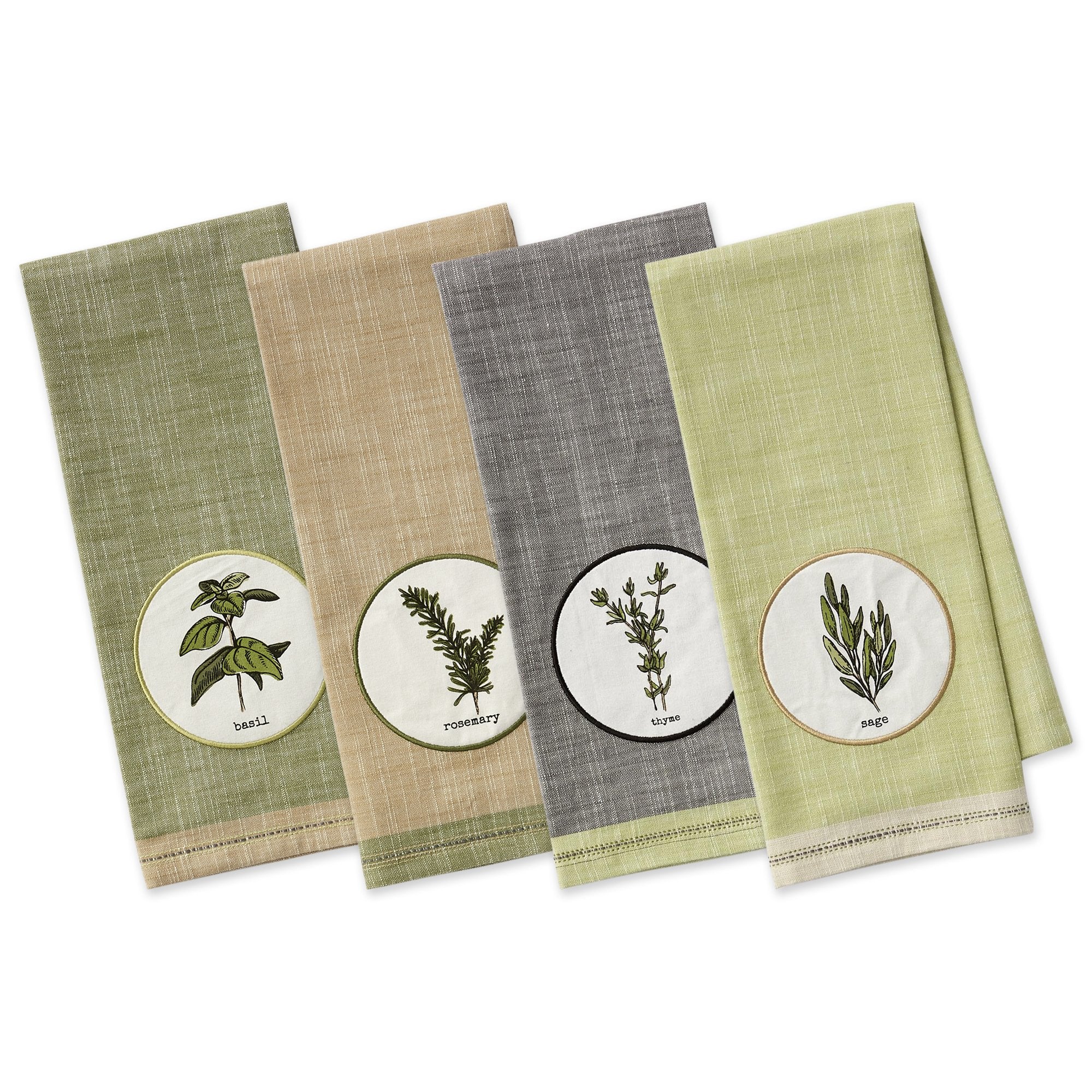 Embroidered Herbs Large Kitchen Towels - Dianne Sews and More